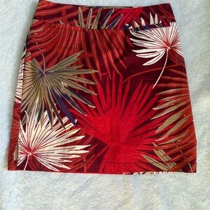 GAP Red and Purple Patterned Skirt Side Zipper Two Front Pockets